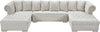 Presley Cream Velvet 3pc. Sectional