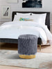 Joy Grey Faux Fur Ottoman/Stool