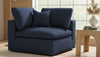 Serene Navy Linen Fabric Deluxe Cloud Corner Chair