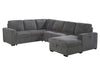 U2660 Grey Sectional W/Pull Out Sofa Bed