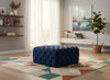 Ariel Navy Velvet Ottoman/Bench