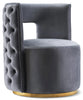 Theo Grey Velvet Accent Chair