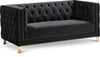 Michelle Black Velvet Loveseat