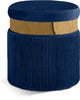 Yasmine Navy Velvet Ottoman/Stool
