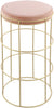 Rebar Pink Velvet Counter Stool