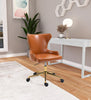 Hendrix Cognac Faux Leather Office Chair