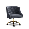 Arden Grey Velvet Office Chair