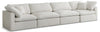 Plush Cream Velvet Standard Cloud Modular Sofa