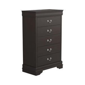 Louis Philippe 5-drawer Chest with Silver Bails Cappuccino image
