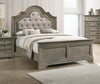 Manchester Bed with Upholstered Arched Headboard Beige and Wheat