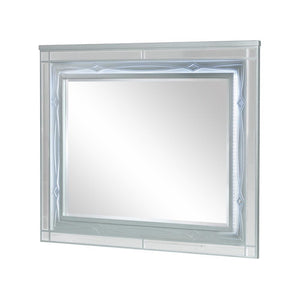 Gunnison Dresser Mirror with LED Lighting Silver Metallic image