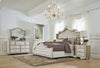 Antonella 5-Piece California King Upholstered Tufted Bedroom Set Ivory and Camel image