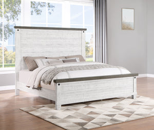 Lilith Panel Bed Distressed Grey and White image