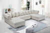Presley Cream Velvet 3pc. Sectional