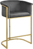 Donatella Grey Velvet Stool