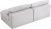 Serene Cream Linen Fabric Deluxe Cloud Modular Armless Sofa