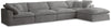 Cozy Grey Velvet Cloud Modular Sectional