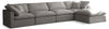 Plush Grey Velvet Standard Cloud Modular Sectional