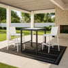 Nizuc White Mesh Waterproof Fabric Outdoor Patio Aluminum Mesh Barstool