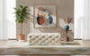Casey Cream Velvet Ottoman/Bench