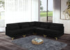 Julia Black Velvet Modular Sectional (5 Boxes)