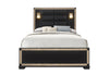 Blake Black Bed with Lamps