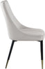Sleek Cream Velvet Dining Chair