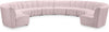 Infinity Pink Velvet 10pc. Modular Sectional