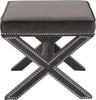 Nixon Grey Velvet Ottoman/Bench