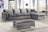 Naomi Grey Velvet 2pc. Reversible Sectional