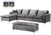 Naomi Grey Velvet 2pc. Reversible Sectional