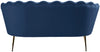 Gardenia Navy Velvet Loveseat