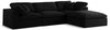 Serene Black Linen Fabric Deluxe Cloud Modular Sectional
