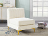 Alina Cream Velvet Armless Chair