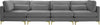 Julia Grey Velvet Modular Sofa (4 Boxes)