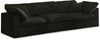 Cozy Black Velvet Cloud Modular Sofa