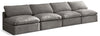 Plush Grey Velvet Standard Cloud Modular Sofa