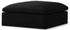 Serene Black Linen Fabric Deluxe Cloud Ottoman