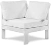 Nizuc White Waterproof Fabric Outdoor Patio Aluminum Corner Chair