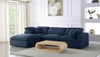 Serene Navy Linen Fabric Deluxe Cloud Modular Sectional