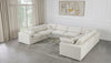 Serene Cream Linen Fabric Deluxe Cloud Modular Sectional