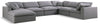 Serene Grey Linen Fabric Deluxe Cloud Modular Sectional