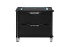 Lando Black Nightstand with Speaker and Wireless Charging Platform