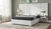 Grande White Velvet King Bed (3 Boxes)