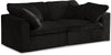 Cozy Black Velvet Cloud Modular Sofa