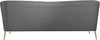 Hermosa Grey Velvet Sofa