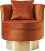 Kendra Cognac Velvet Accent Chair