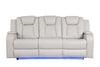 Galaxy Home Benz LED & Power Reclining Sofa in Ice/White image