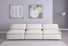 Serene Cream Linen Fabric Deluxe Cloud Modular Armless Sofa