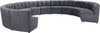 Limitless Grey Velvet 12pc. Modular Sectional